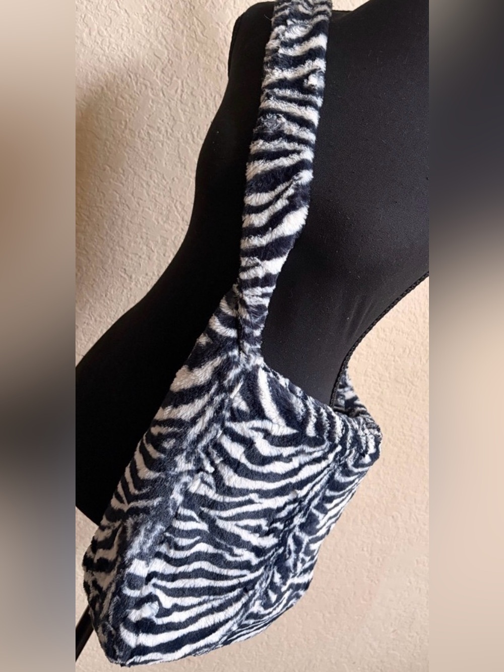 Lolita Faux Fur Zebra Tote - Black & White